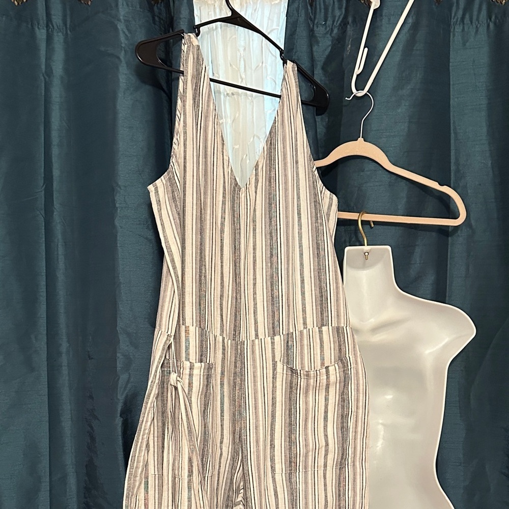 beachlunchlounge Multicolor Striped Sleeveless Jumpsuit Large - Picture 6 of 11